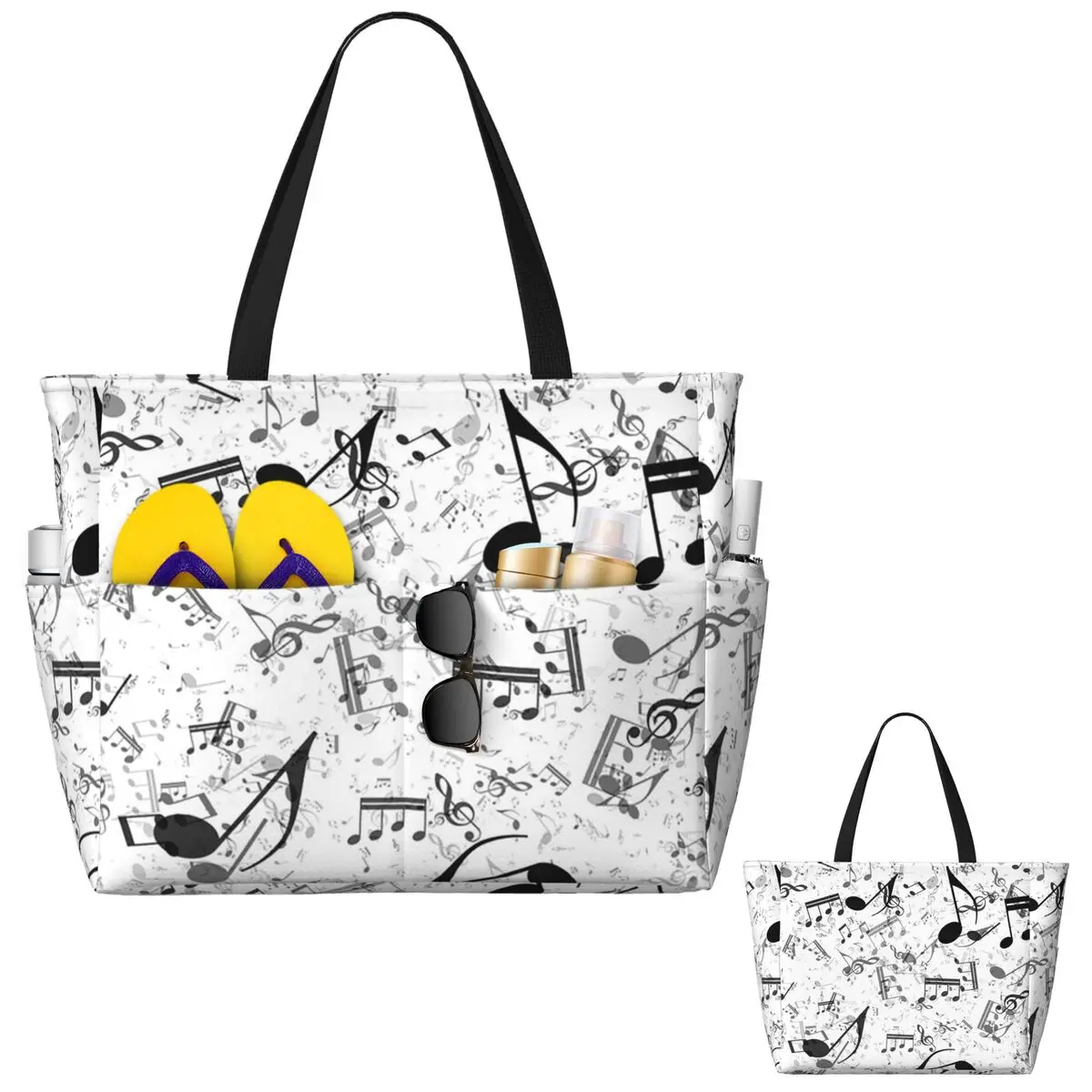 Yoga Fitness Music - Bass Music Notes Strandtasche, Sporttasche, Gymnastiktasche,